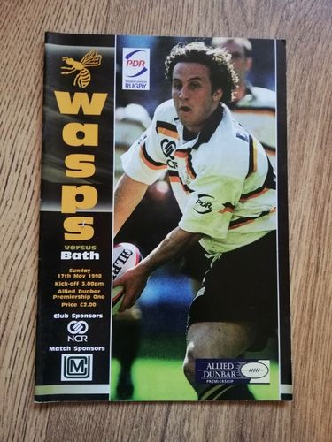 Wasps v Bath May 1998 Rugby Programme