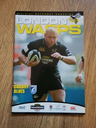 Wasps v Cardiff Blues Oct 2005 Rugby Programme