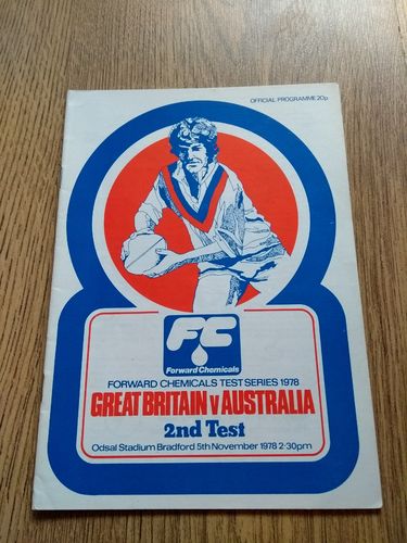Great Britain v Australia 2nd Test 1978 Rugby League Programme