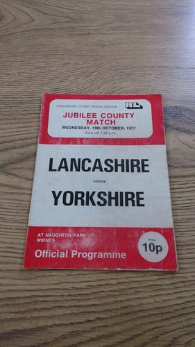 Lancashire v Yorkshire Oct 1977 Rugby League Programme