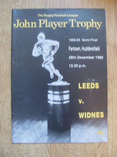 Leeds v Widnes 1982 John Player Trophy Semi-Final Rugby League Programme