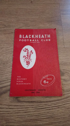 Blackheath v Cambridge University Nov 1958 Rugby Programme