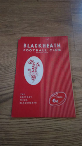 Blackheath v Richmond Dec 1961 Rugby Programme