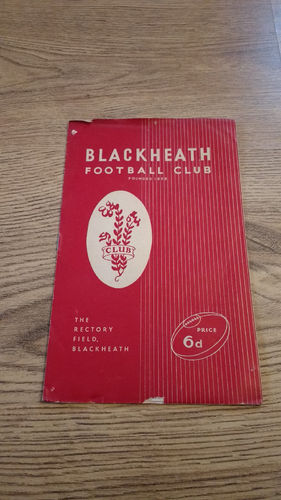 Blackheath v New Brighton Feb 1963 Rugby Programme