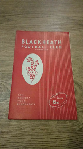 Blackheath v Oxford University Nov 1963 Rugby Programme