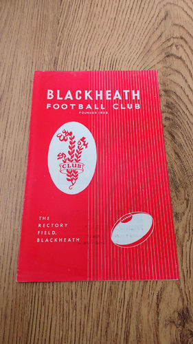 Blackheath v Neath Nov 1976 Rugby Programme