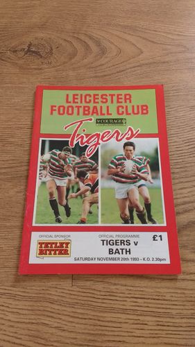 Leicester v Bath Nov 1993 Rugby Programme