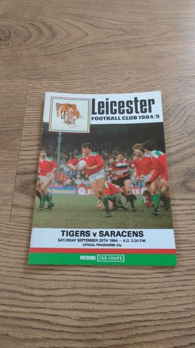 Leicester v Saracens Sept 1984 Rugby Programme