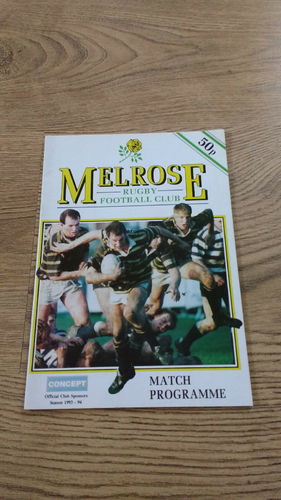 Melrose v Kelso Oct 1993 Rugby Programme