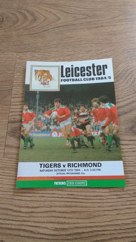 Leicester v Richmond Oct 1984 Rugby Programme