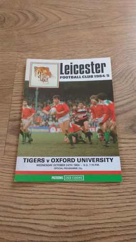 Leicester v Oxford University Oct 1984 Rugby Programme