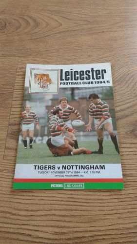 Leicester v Nottingham Nov 1984 Rugby Programme