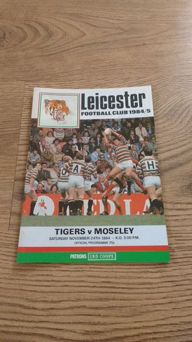 Leicester v Moseley Nov 1984 Rugby Programme
