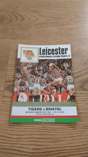 Leicester v Bristol Jan 1985 John Player Cup Rugby Programme