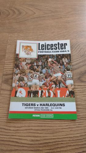 Leicester v Harlequins Mar 1985 Rugby Programme