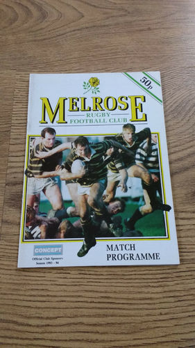 Melrose v Harrogate Feb 1994 Rugby Programme
