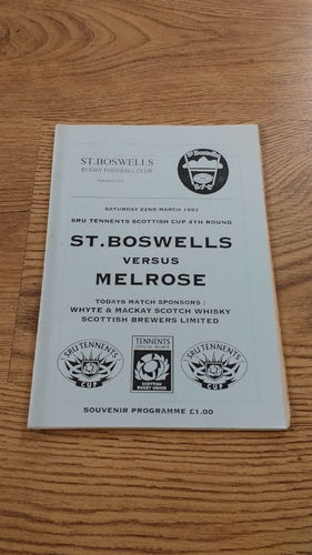St Boswells v Melrose Scottish Cup Mar 1997 Rugby Programme