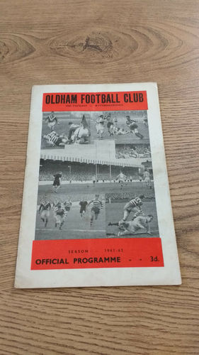 Oldham v Hull Nov 1961 Rugby League Programme