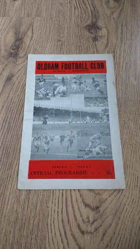 Oldham v St Helens Oct 1962 Rugby League Programme