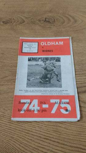 Oldham v Widnes Mar 1975 Rugby League Programme