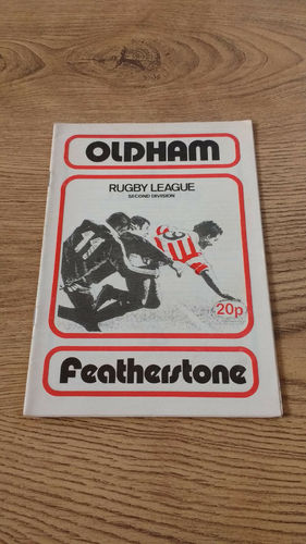 Oldham v Featherstone Rovers Oct 1979 Rugby League Programme