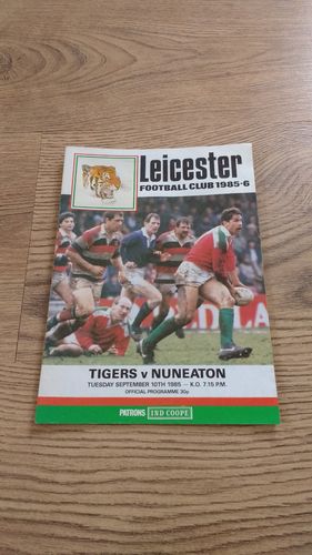 Leicester v Nuneaton Sept 1985 Rugby Programme