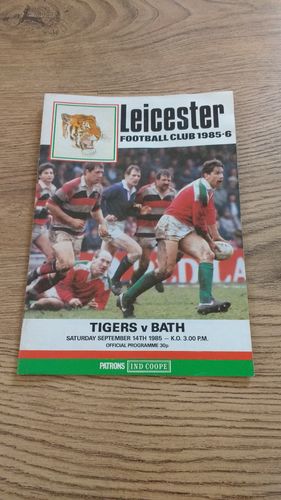 Leicester v Bath Sept 1985 Rugby Programme