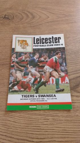Leicester v Swansea Oct 1985 Rugby Programme