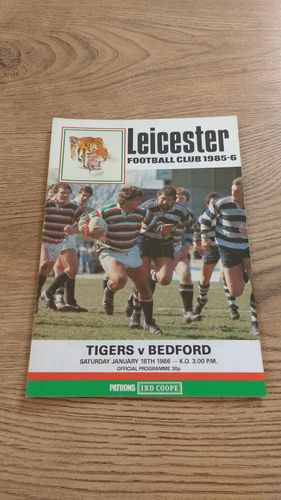 Leicester v Bedford Jan 1986 Rugby Programme