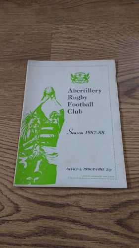 Abertillery v Aberavon Apr 1988 Rugby Programme