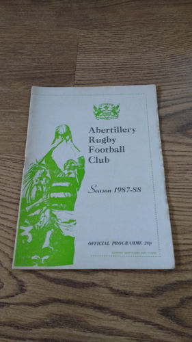 Abertillery v Newbridge Apr 1988 Rugby Programme