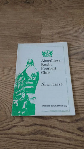Abertillery v Newbridge Oct 1988 Rugby Programme