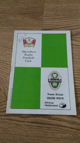 Abertillery v Cardiff Mar 1991 Rugby Programme