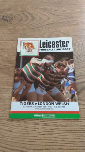 Leicester v London Welsh Sept 1986 Rugby Programme