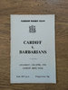 Cardiff v Barbarians Apr 1976 Rugby Programme