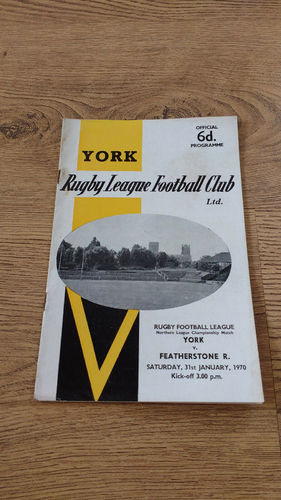 York v Featherstone Rovers Jan 1970 Rugby League Programme
