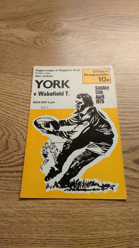 York v Wakefield Trinity Apr 1975 Rugby League Programme