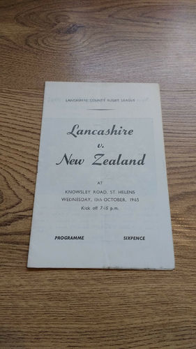 Lancashire v New Zealand 1965 Rugby League Programme