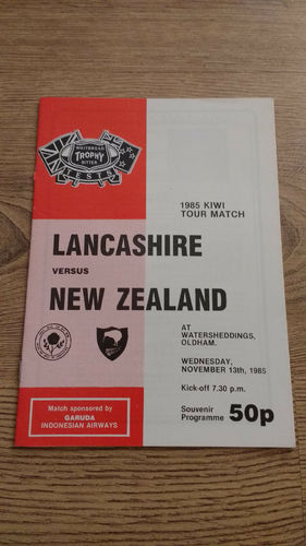 Lancashire v New Zealand 1985 Rugby League Programme