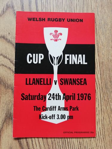 Llanelli v Swansea 1976 Welsh Cup Final Rugby Programme