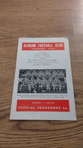 Oldham v St Helens Mar 1965 Rugby League Programme