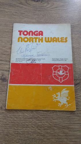North Wales v Tonga 1974 Signed Rugby Programme