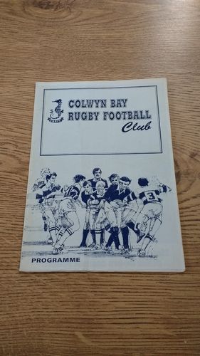 Colwyn Bay v Pontypool 1992-93 Rugby Programme