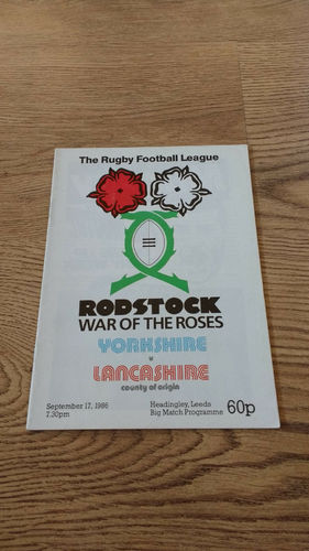 Yorkshire v Lancashire Sept 1986 Rugby League Programme