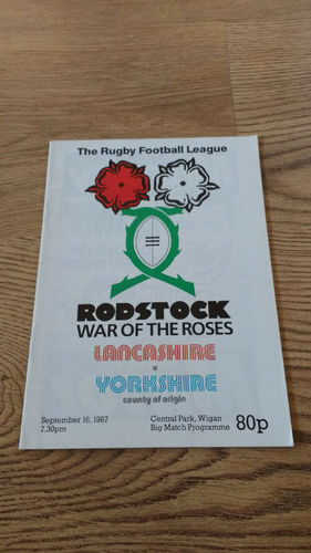 Lancashire v Yorkshire Sept 1987 Rugby League Programme