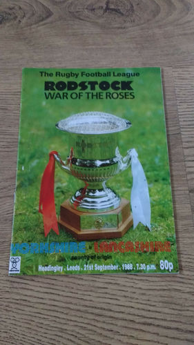 Yorkshire v Lancashire Sept 1988 Rugby League Programme
