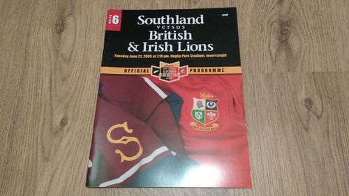 Southland v British Lions June 2005 Tour Rugby Programme