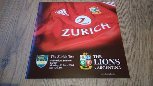 British Lions v Argentina May 2005 Rugby Programme