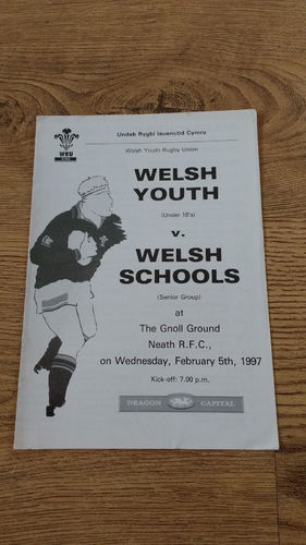 Welsh Youth v Welsh Schools 1997 Rugby Programme