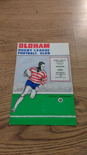 Oldham v Leeds Mar 1968 Challenge Cup Rugby League Programme